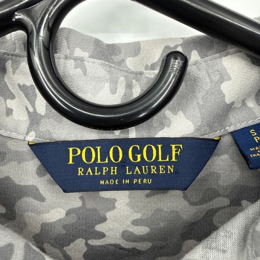 Polo Golf Ralph Lauren Camo Shirt Gray Military AOP Lightweight Rugby Small